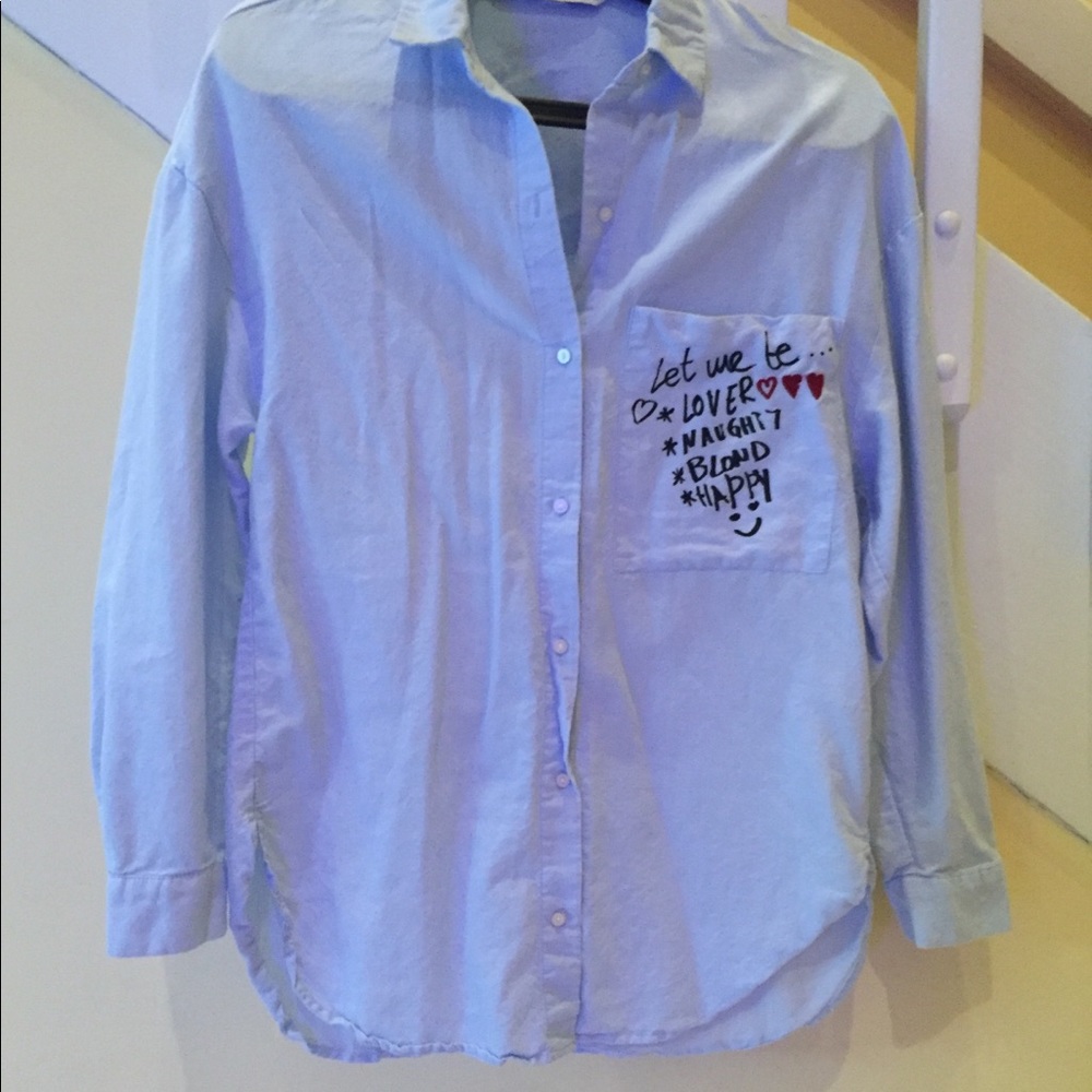 **SOLD**Zara Chambray Top Trafaluc Collection